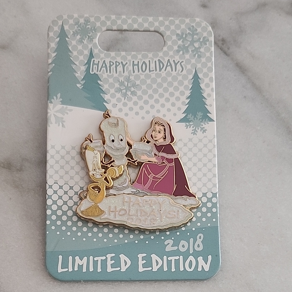 Disney Trading Pin - Happy Holidays (2018) LE Beauty And The Beast